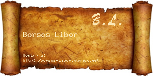 Borsos Libor névjegykártya